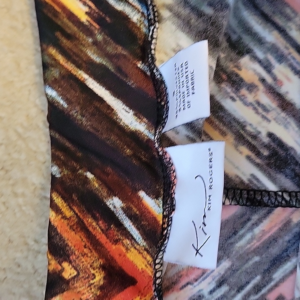 Kim Rogers Small Skirt A-Line / Full Black Brown Teal White Orange Yellow - Picture 3 of 4
